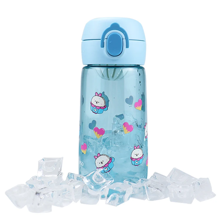 500ml/17OZ BPA Free cute plastic water bottle for men and women with strainer and rope for hiking and sports