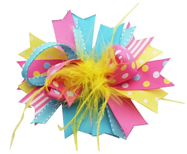 NO40-NO60 spring easter hair bows  flower feather hair clips for toddle girls hair accessories