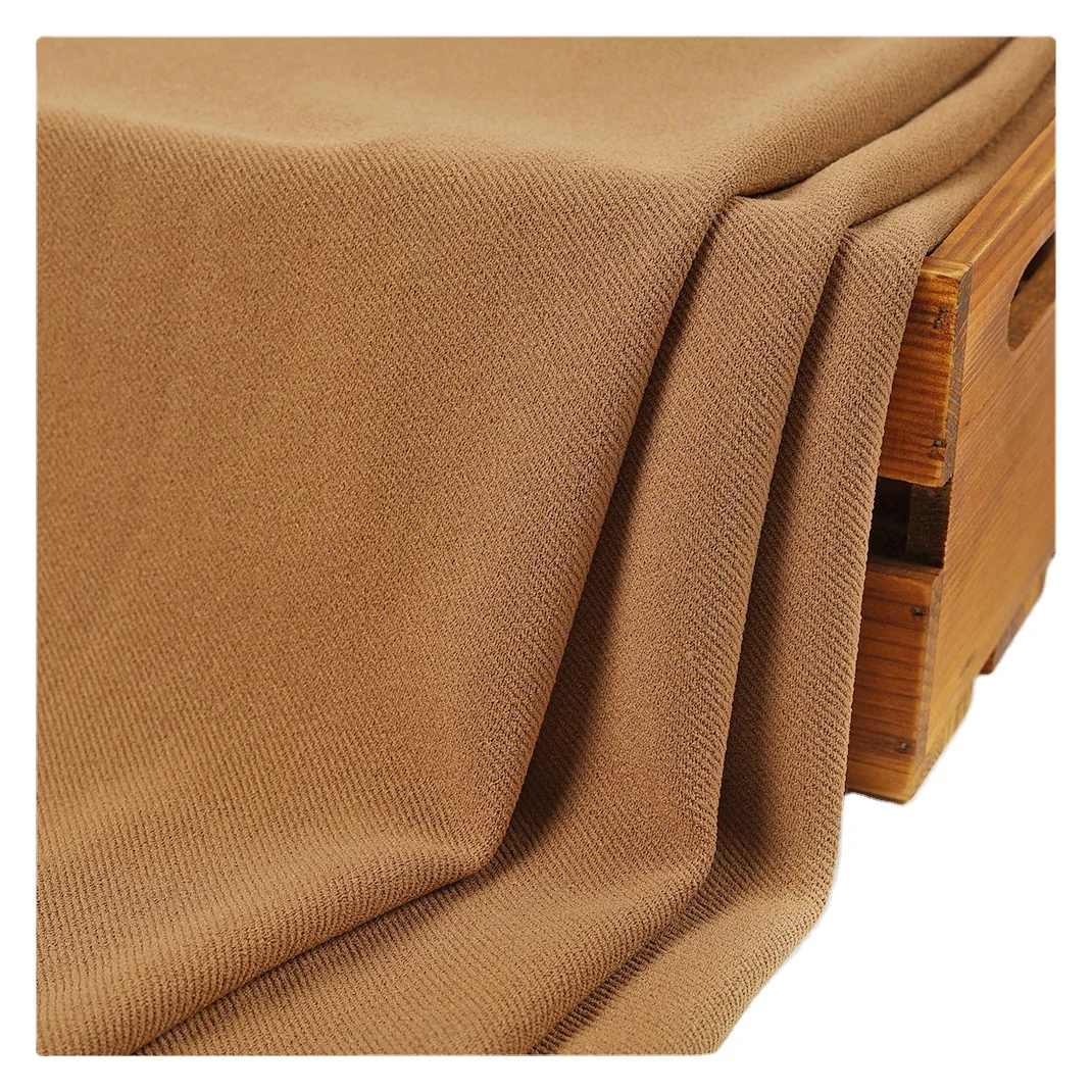 Polyester Spandex Cheap Price Plain Dyed Stretch Double Layer Twill Knitted Scuba Crepe Twill Moss Crepe Fabric For Clothes
