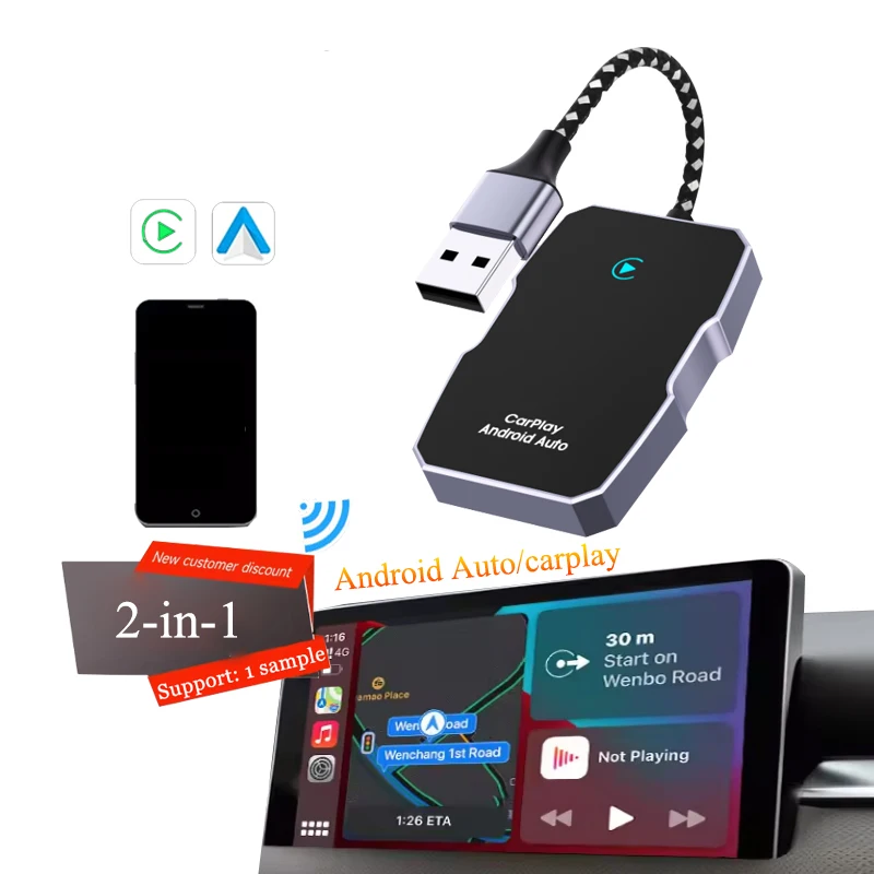 Hot selling smart car play android auto Carplay dongle auto Portable Carplay wireless ai box auto wireless adapter