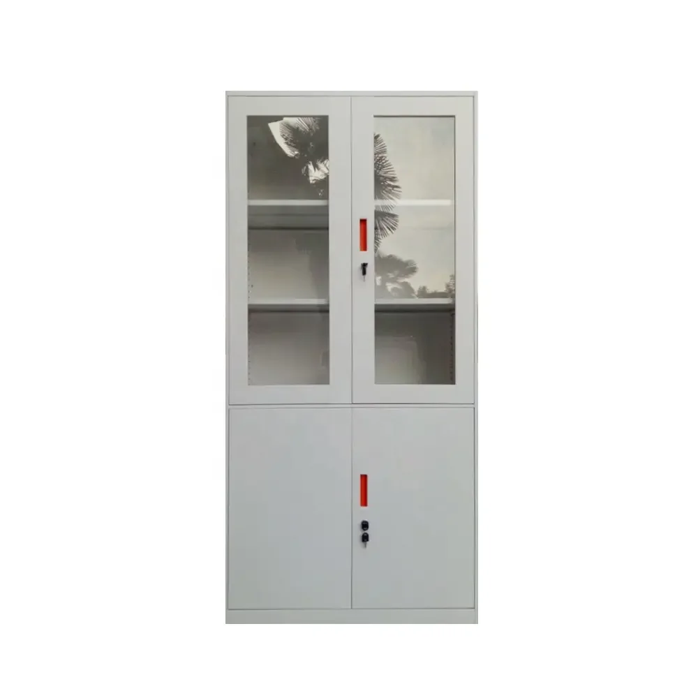 High quality Office Furniture glass door file locker filing Cabinet Metal Cupboard Steel file cabinet For Document