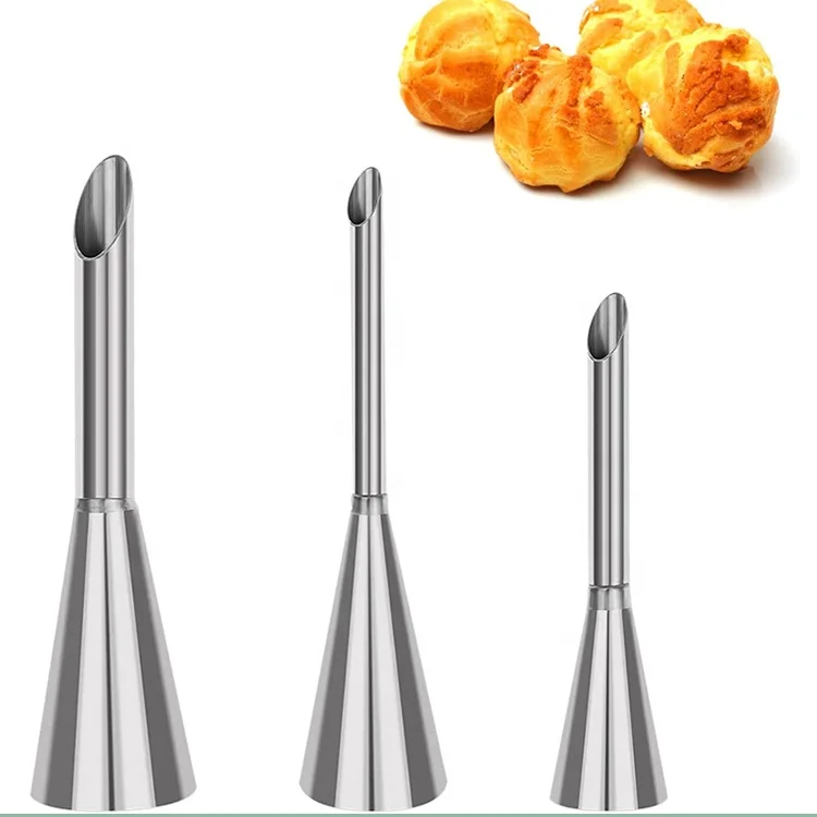 Long Puff Piping Icing Nozzle Stainless Steel Decoration Piping Tip DIY Pastry Baking Tools For Cupcakes Cakes Cookies Cream