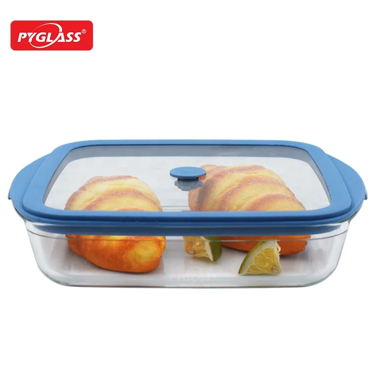 High borosilicate square kitchen accessories Glass roasting pan with vent lid