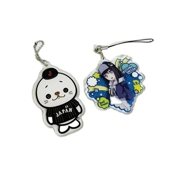 HD UV printing Acrylic Keychain Ring Metal Ring Acrylic Keychain  Cutey Acrylic Pendant