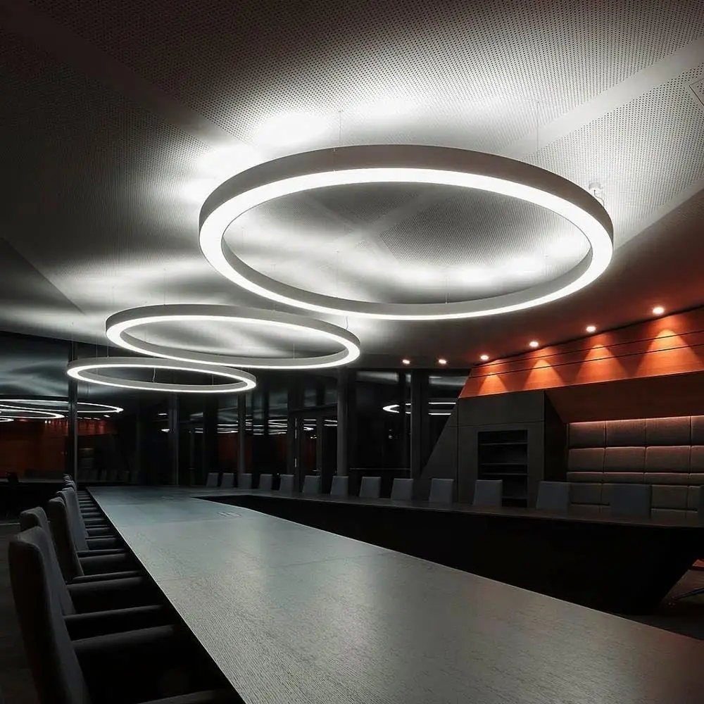 Home hotel decorative Indoor Led Ceiling Lighting Super Gold Ring Round Lamp Pendant Lights Modern Led Chandelier lighting
