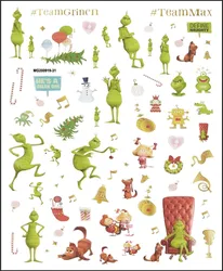 MG Grinches Рождественские декоративные наклейки для ногтей 3D Рождественские наклейки для ногтей