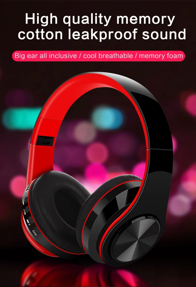 Adapter-Free Closed Back Over-Ear DJ Stereo Monitor Headphones Foldable Wireless Blue tooth Over-Ear Headphones