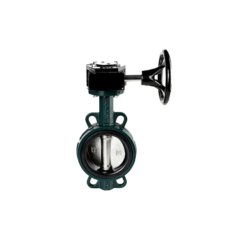 Manual Valves Ductile Iron Soft Seal Gear Worm  Wafer Type Butterfly Valve