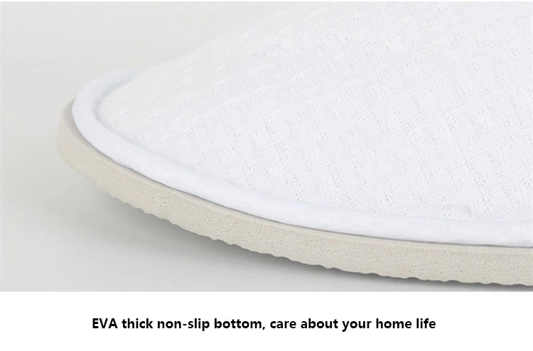 Wholesale Cheap Unisex Disposable Hotel Slippers White SPA Waffle Weave Hotel Slippers