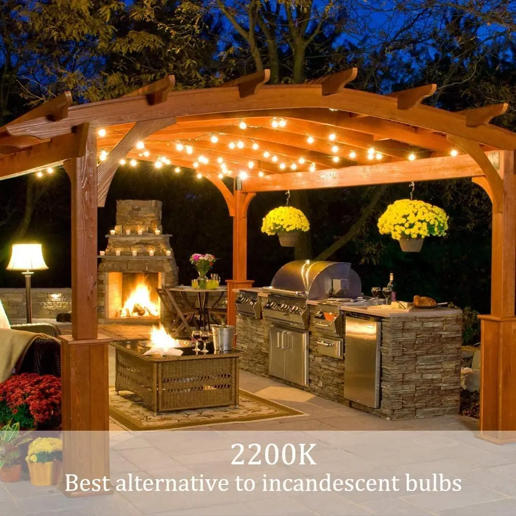 Manufacturer Best Selling 50Ft G40 LED Patio String Light Outdoor Garland Lighting New Year Party Garden Garlands Decorate