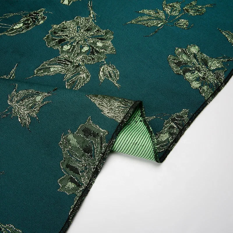 TDJ1508N hot sell floral embroidery polyester brocade jacquard textiles clothing fabric