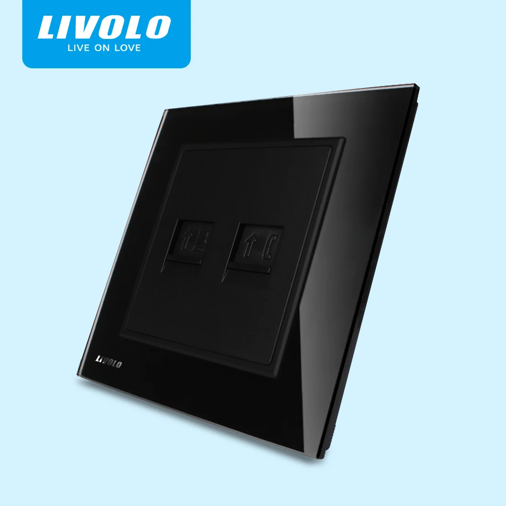 Livolo VL-W292TC-12 Великобритания Стандартный телефон и компьютер (тел COM)