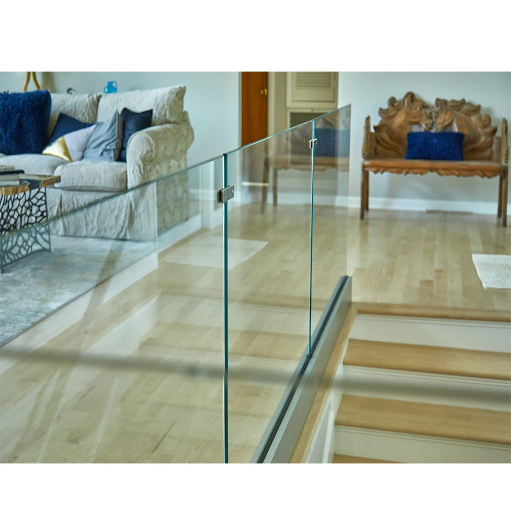6063 Aluminium profile base shoe U channel balustrade frameless balcony glass railing