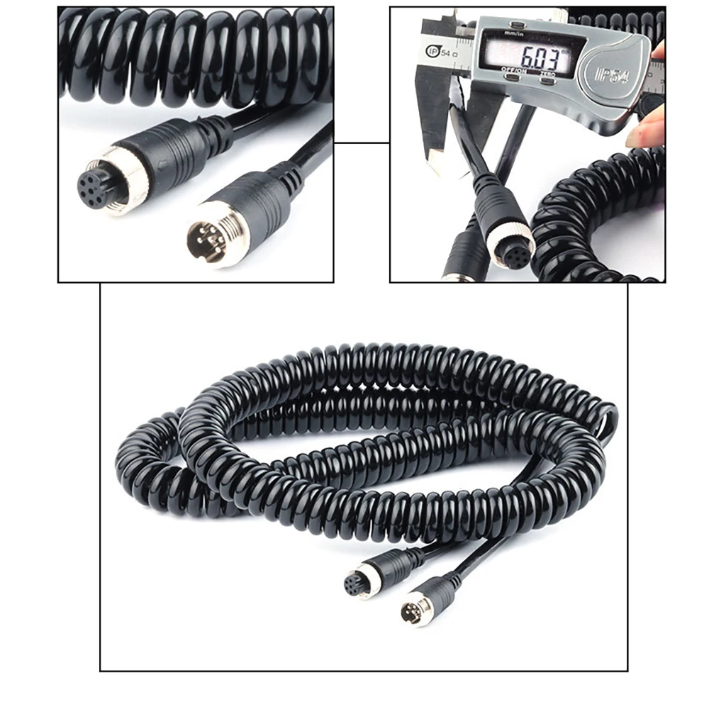 Molding Connector Spring Cable Solder 2/3/4/5/6 Pin Straight D Code Double Ended Male to female 5M/10M/20M for backup camera
