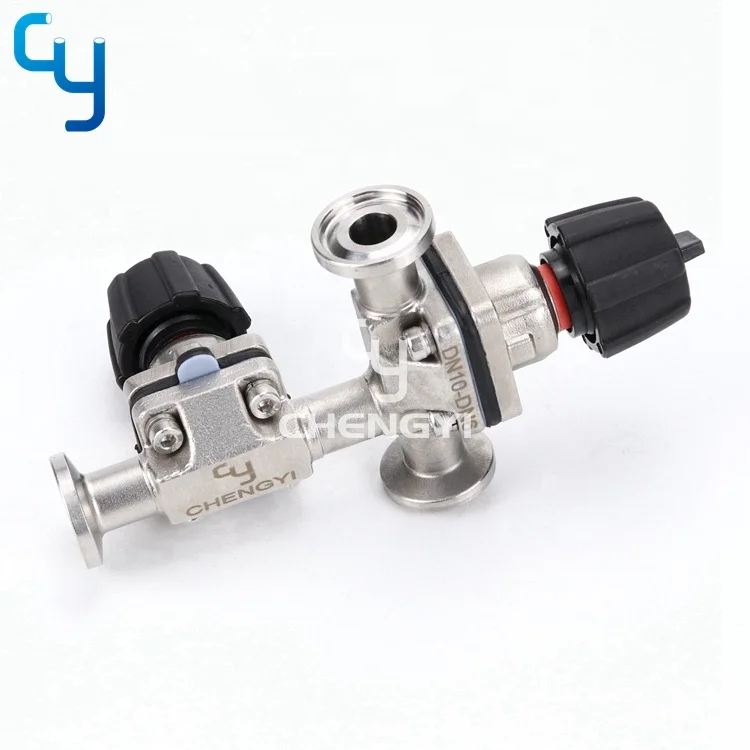 Sanitary mini type combined manual diaphragm valve