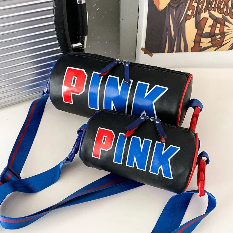 New design ladies pink duffel bag outdoor leisure sport single bags for girls waterproof Pu crossbody sling handbag for women
