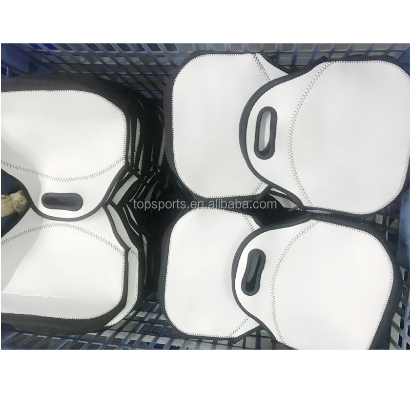 Sublimation Printing Blank White polyester Neoprene Lunch tote Bags
