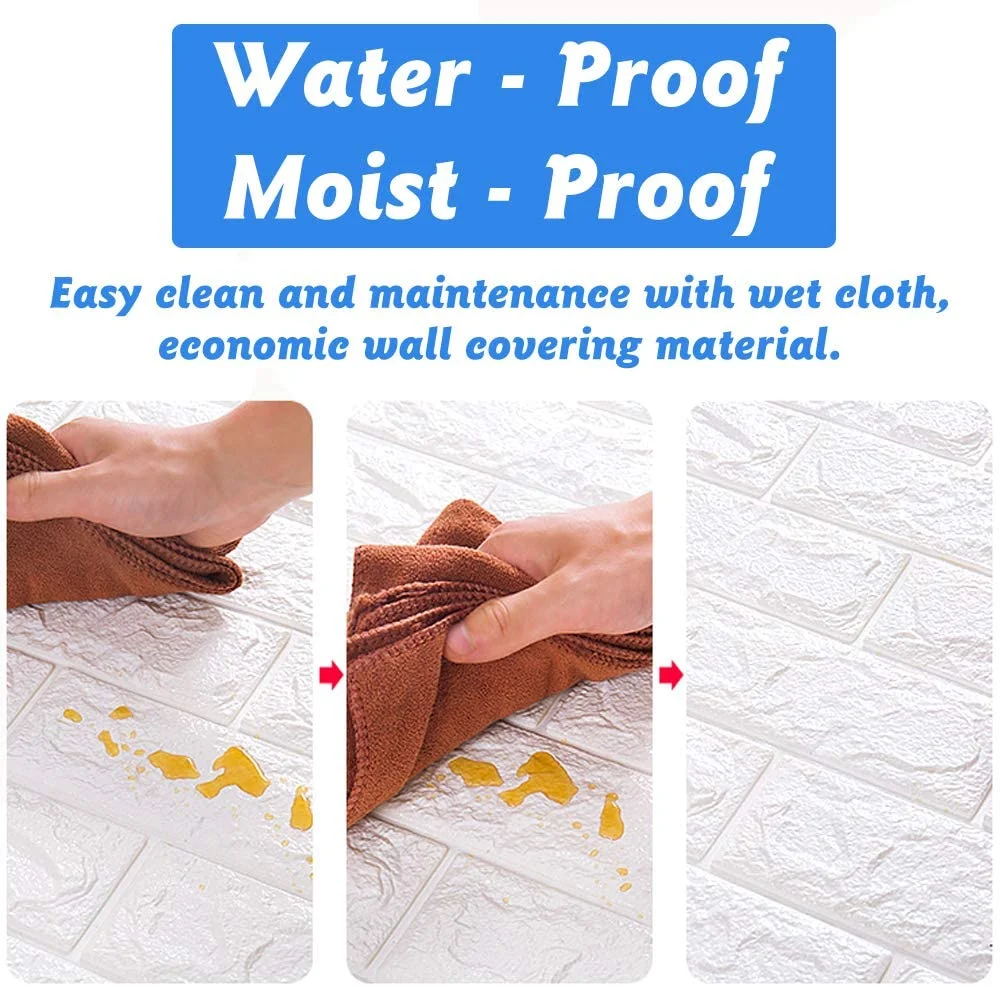 
70*77 cm Made in China wholesale Brick pattern 3 d wallpaper XPE foam sound insulation purple Self Adhesive wall paper 