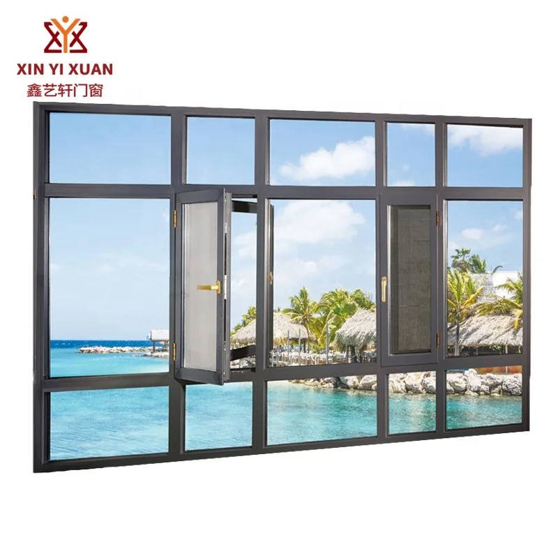 
french double glazed security windows General Aluminum casement Windows insulation noise casement window for bedroom 