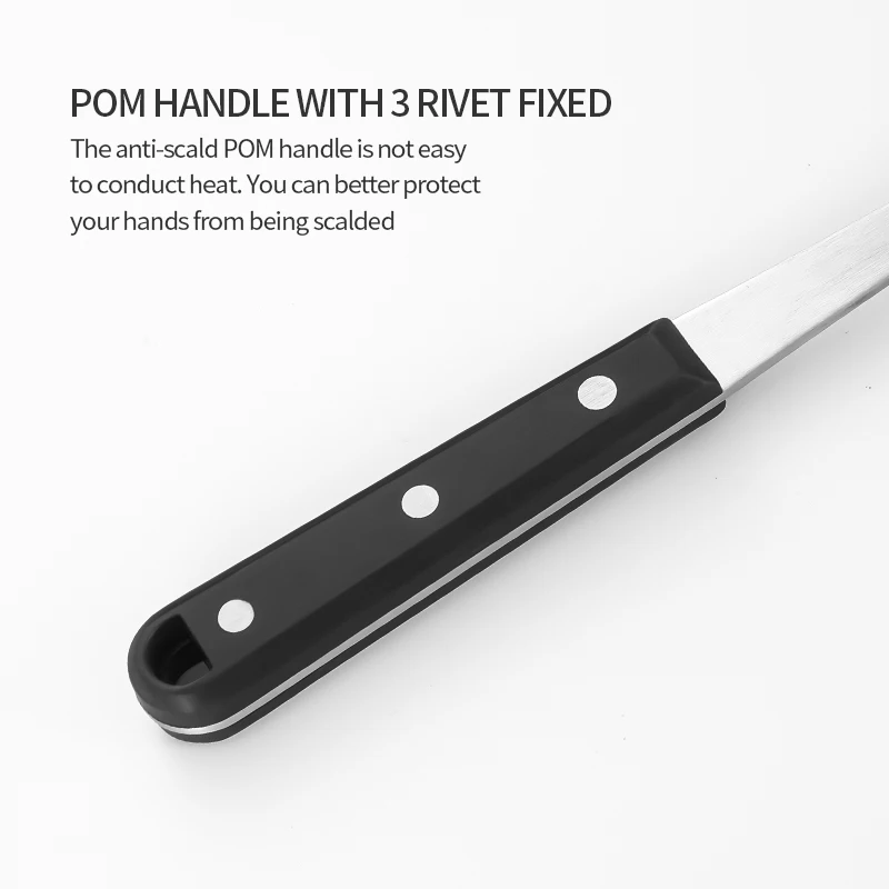 POM Handles Stainless Steel Cooking Slotted Turner Spatula   Heavy Duty Metal Kitchen Spatulas
