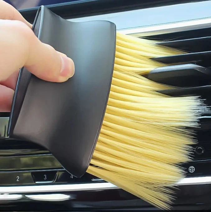 Щетка салона автомобиля с желтой мягкой щетиной и черной Твердой щетиной