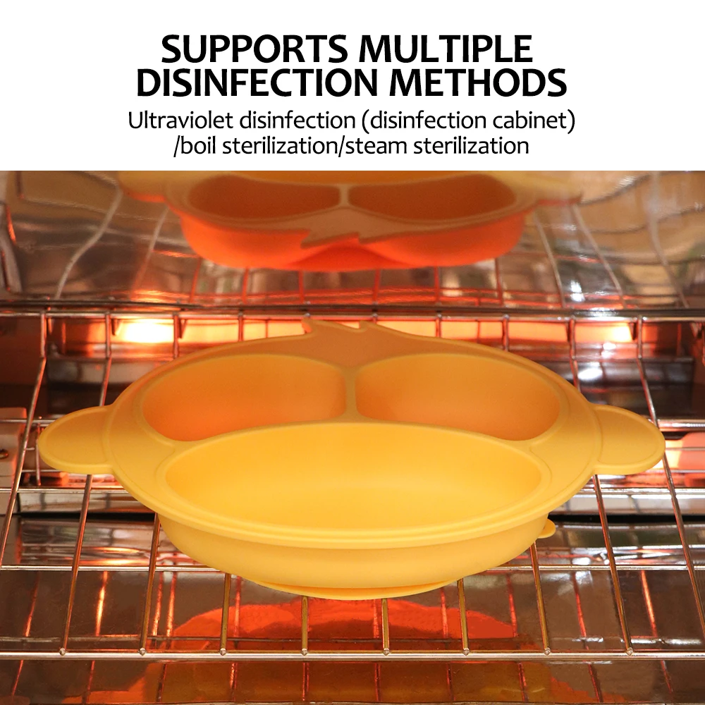 Baby Essential Baby Eat Unspill Animal Silicone Bowl Dinner Plate Feeding Set