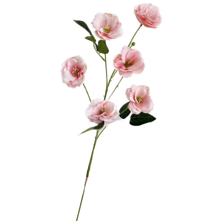 Factory feeling french style flower high-grade feel handmade flower wedding prop 6 heads branches artificial gardenia