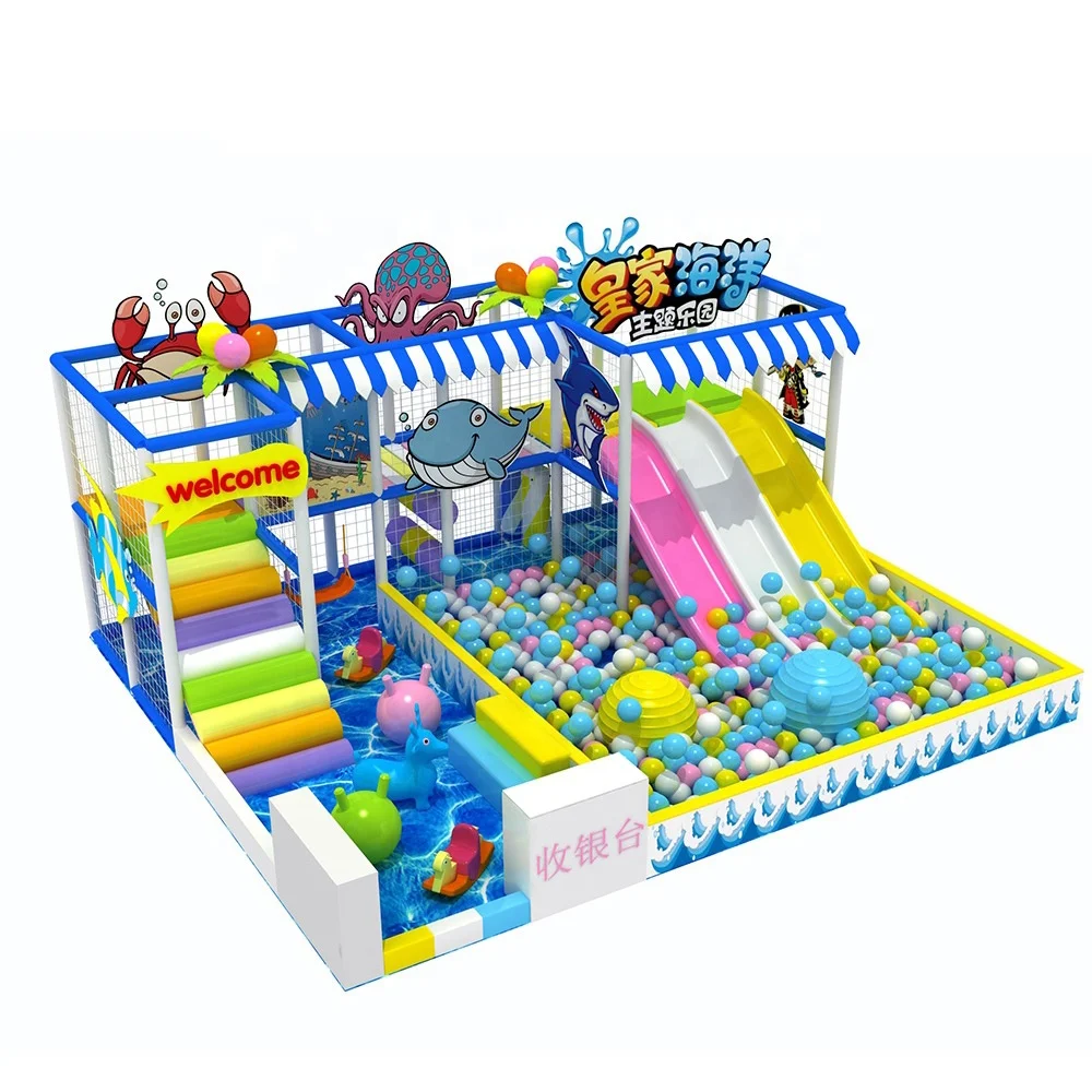 OK playground Mini Sea Park Theme Indoor Playground with Ocean Ball