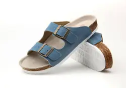 2020 Summer Slippers Metal buckle Cork Sole Flat Beach Sandals For Women Outdoors Casual Shoes