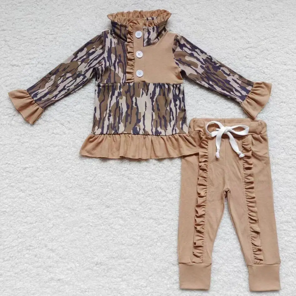 New arrived camo boy outfit girl clothes long Sleeve cotton toddler boy western clothes baby fall outfit baby sibling clothes