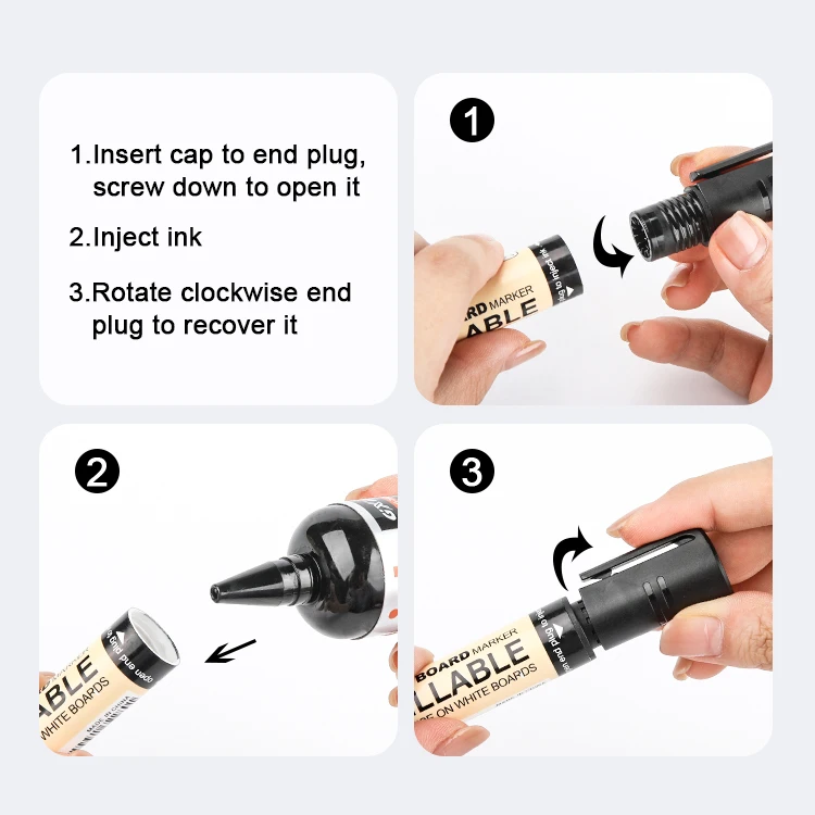 Gxin G-280 Hot Sell Easily Erasable refillable Dry Erase Whiteboard Marker pen With Clip for office school supplies