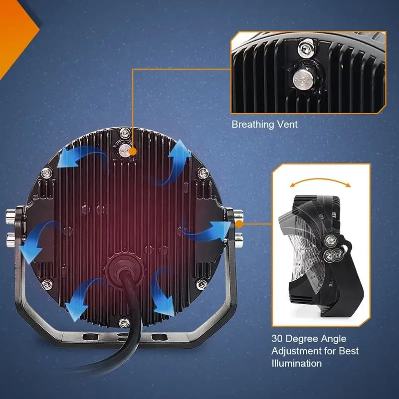 Others Car Light Accessories 32W Tri-Color Projector  LED Work Light with White and Yellow drl Driving Spot Fog Lamp for truck