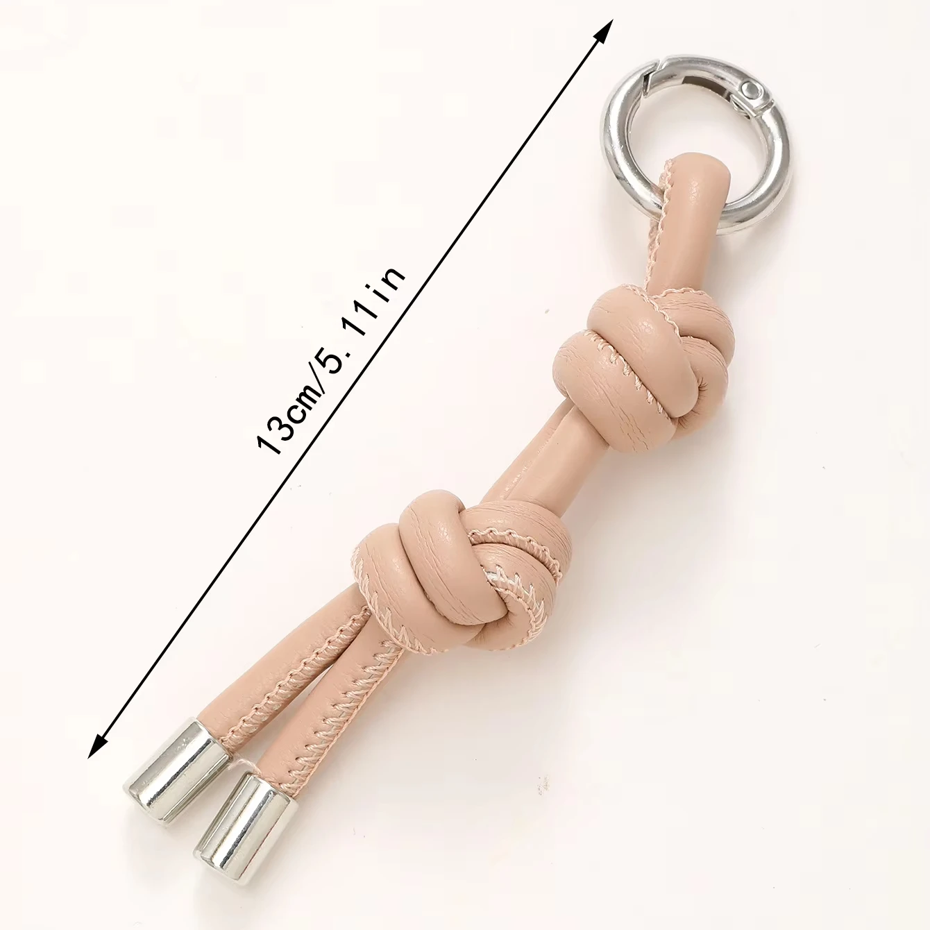 Fashion PU Leather Rope knot Key Ring Cute Bag Mobile phone case pendant Charm Keyrings Luxury woven rope PU Leather Keychain