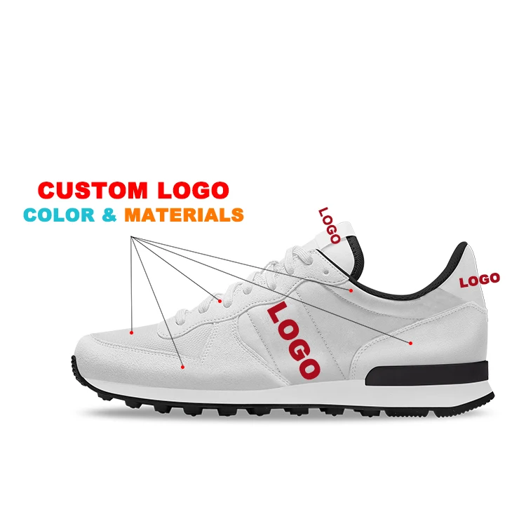Xuete Simple Custom White shoes logo Lace-up athletic italian fashion sneakers casual fitness walking style shoes