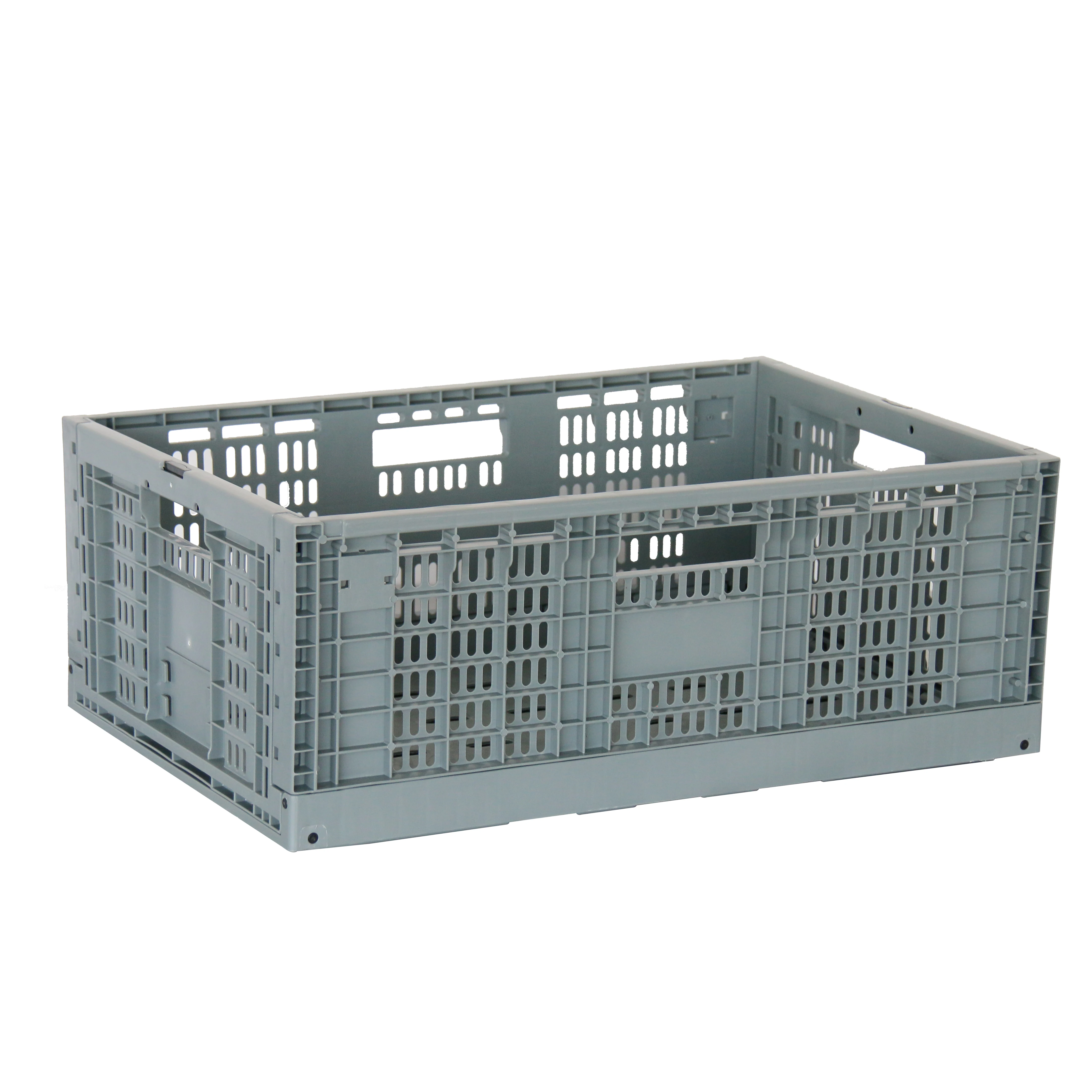 Farm harvesting plastic folding vented storage box for vegetables and cold chain