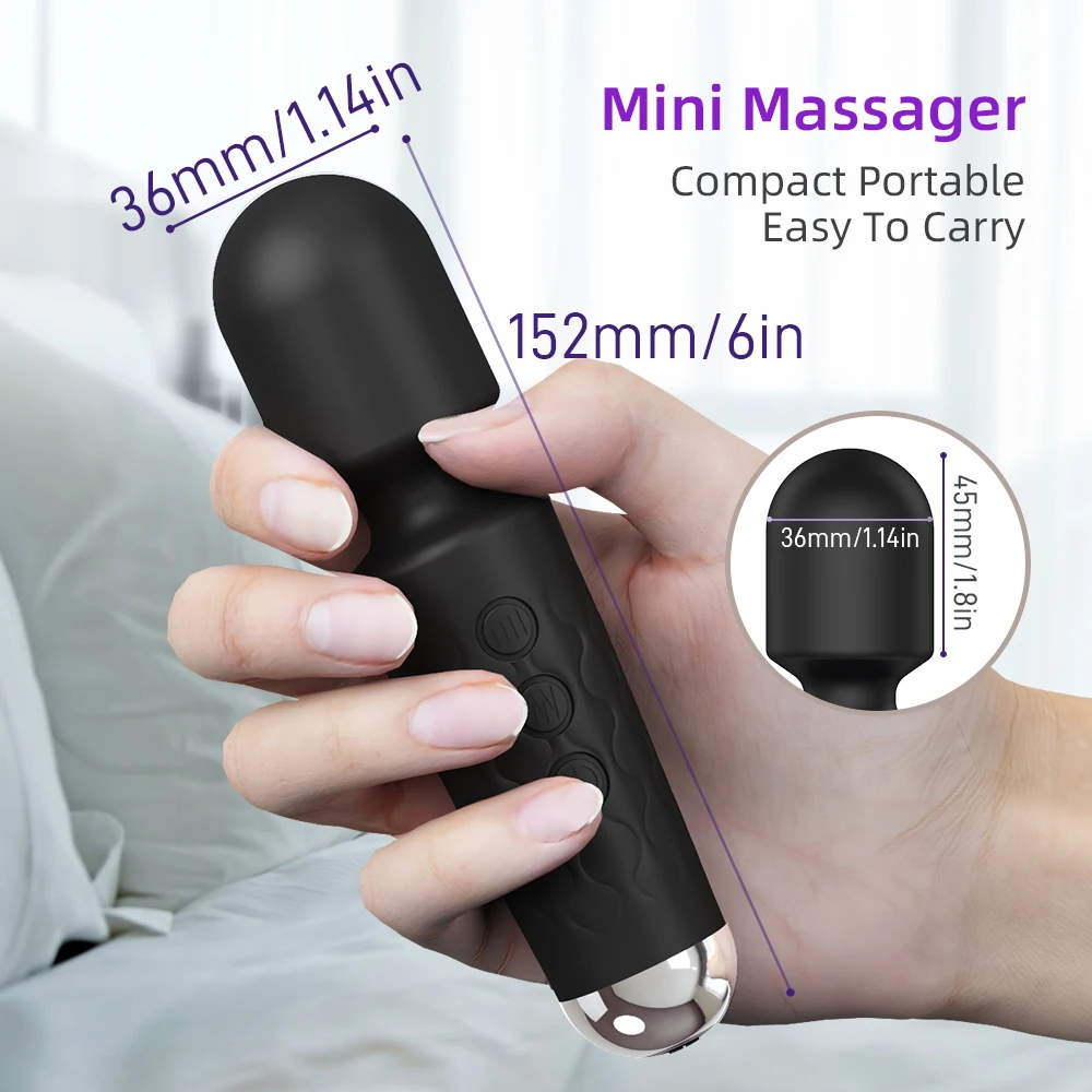 adult Mini Portable Silent Waterproof 20 modes of strong vibration Silicone masturbating  Dildo vibrator sex toys for woman