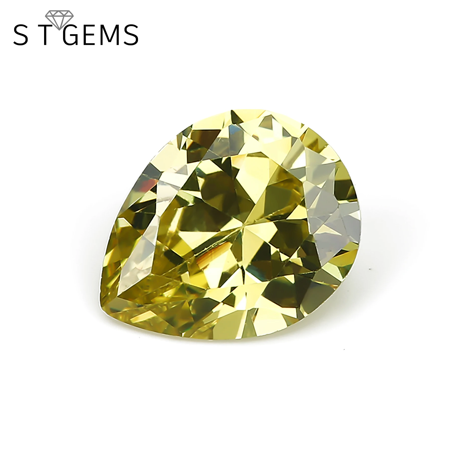 Hot Sale Brilliant Pear Cut Olive Cubic Zirconia CZ Stone For Jewelry