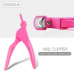 High Quality Professional Manicure/Pedicure Acrylic False Nail Art Tips Clippers Edge Cutter Pink Nail Nipper Tools Stainless Steel sample