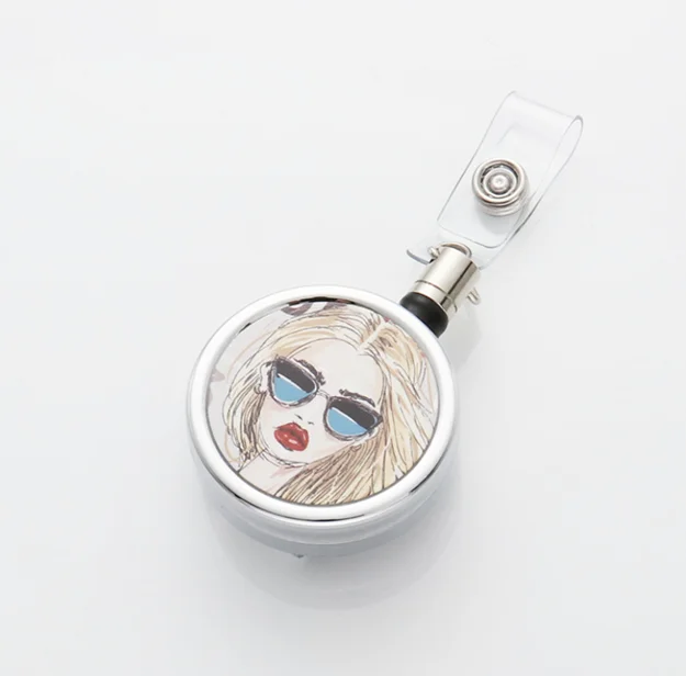 wholesale blank badge reels fancy for sublimation with alu