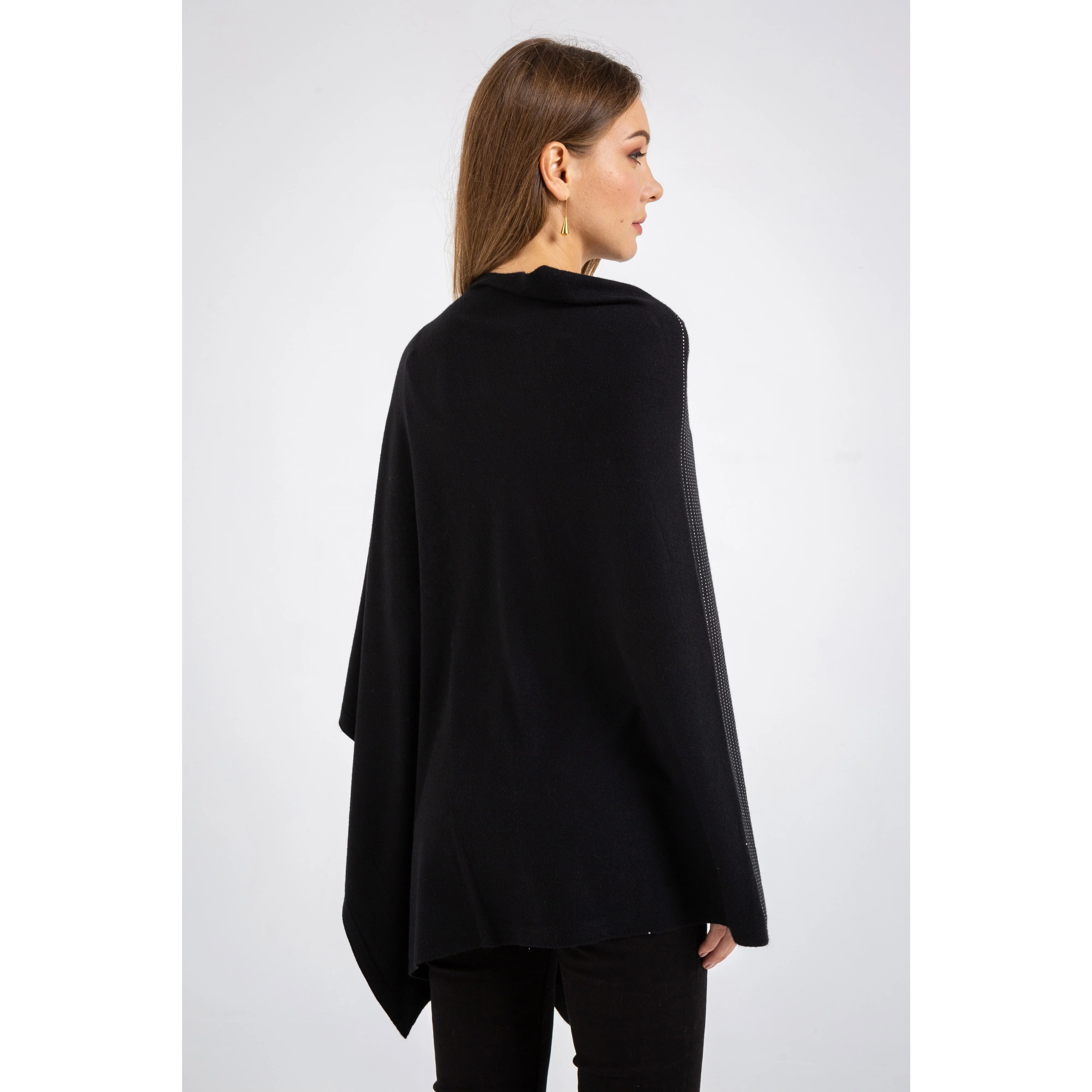 
Autumn Women Poncho Knit Cloak Sweaters Cardigan Sweater Polyester Women Oversize Sweaters Cape Knit Tops 