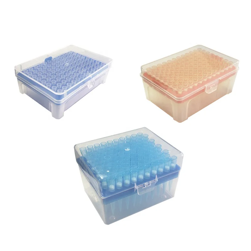 10ul 100ul 200ul 1000ul 1250ul наконечник пипетки с фильтром, регулируемый стерилизованный белый желтый синий наконечник пипетки PP