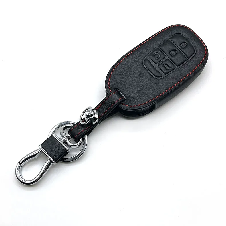 Leather Car Key Cover Remote Fob Shell Case Auto Accessory For Honda CR-V CRV Civic Accord Pilot HR-V Pilot Sport 2022 2023 2024
