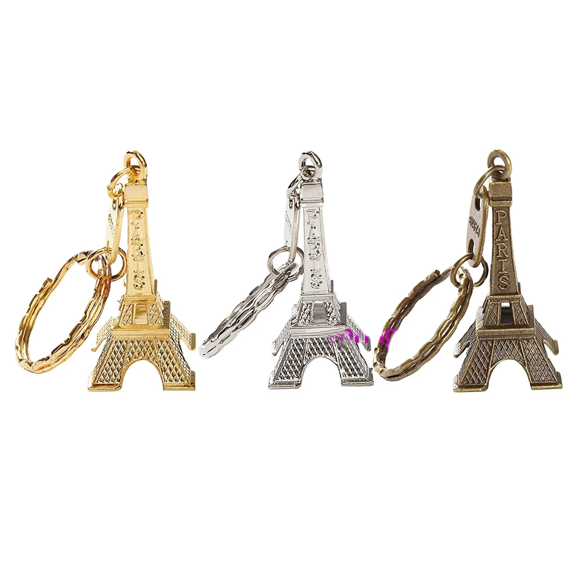 Custom 3D Eiffel Tower Keychain Tourist Souvenir Paris Keyring