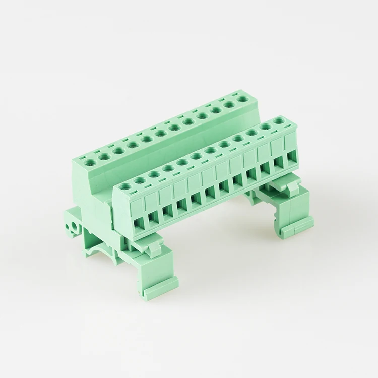 Rail Type 5.08mm Pitch 2/3/4/5/6/7/8 -16P 35mm Rail Pluggable Color Green Plug-in Terminal Block Pcb Connector
