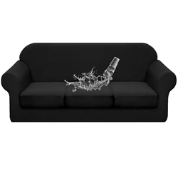 Hot Sale 4 Pieces Elastic Jacquard stretch sofa cover 3 seats 3 Seaters Sofa sofar cover for sofa couch waterproof slipcover