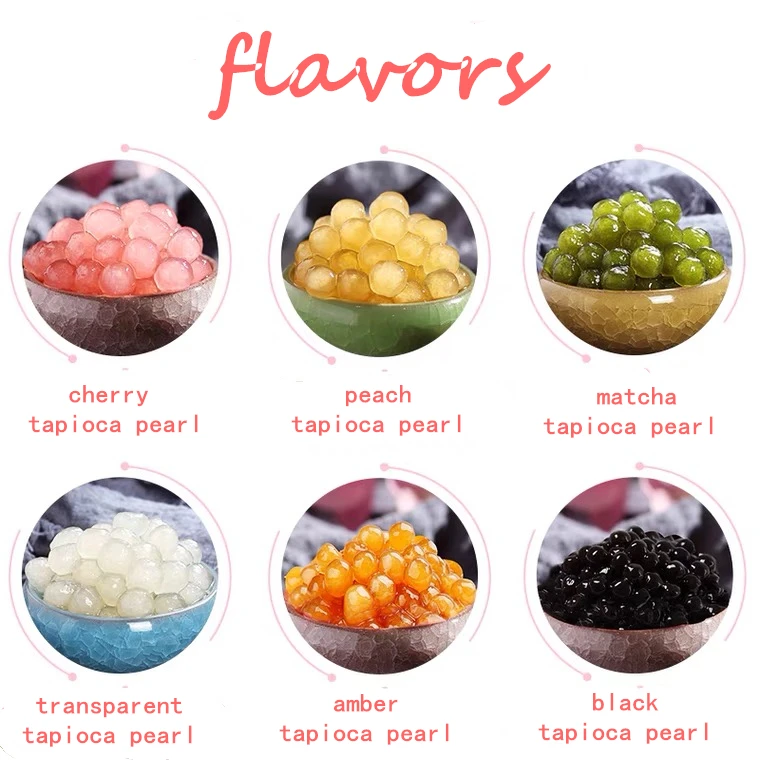 fast cooking instant peach Tapioca ball Pearls Poping Ball 1kg Raw Material for Taiwan Milk Tea Bubble Tea ice cream