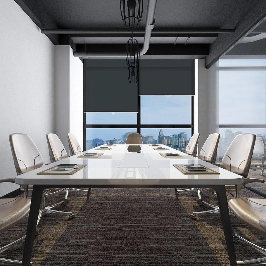 
For office home school bathroom 100% Blackout Roller Shades Custom Waterproof Fabric cordless sunscreen roller window blinds 