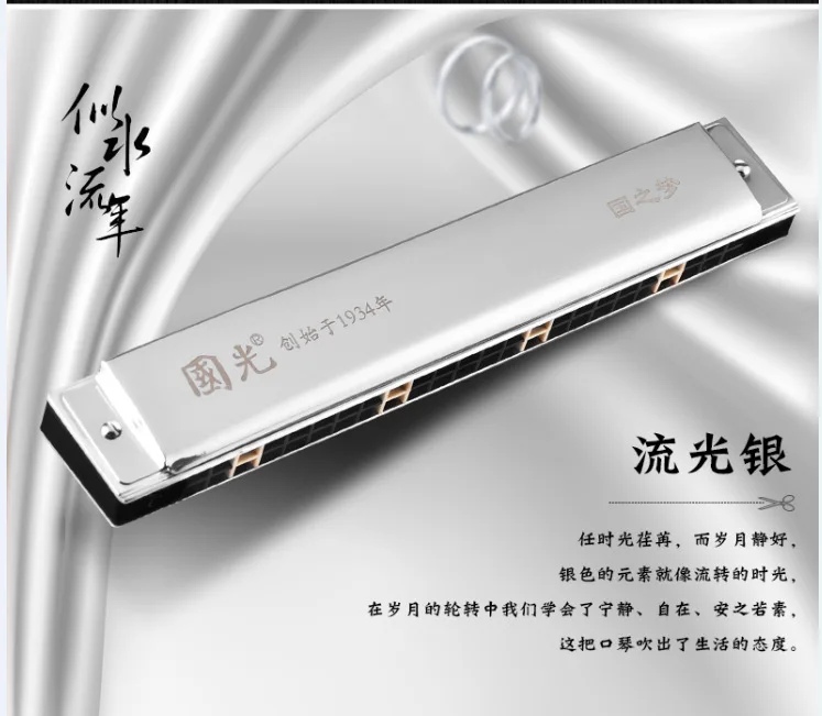 Student Child Adult Beginner Accent Professional Performance Grade Stainless Steel Covered 24 Hole Polyphonic C Key Harmonica