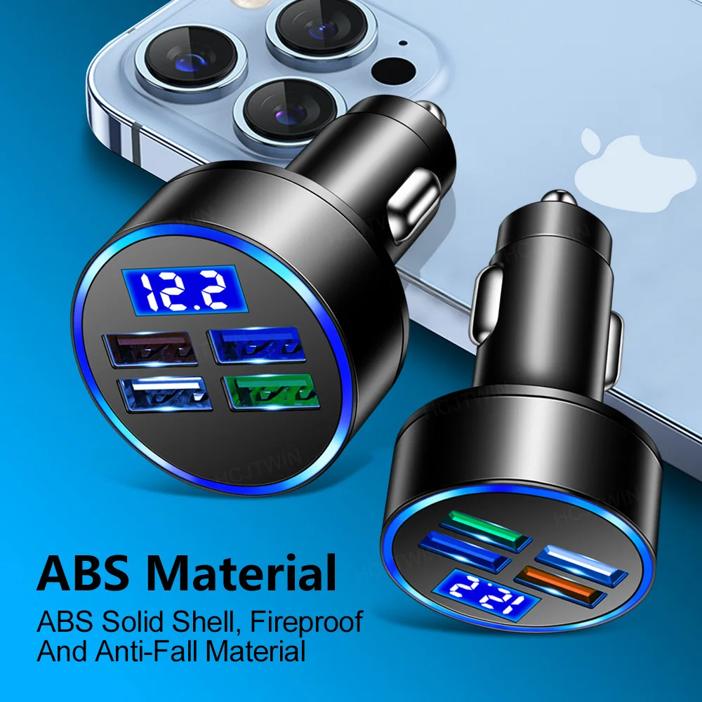 High Quality Electronic car accessories USB  charger 4 in 1 Fast car charger for iphone and samsung