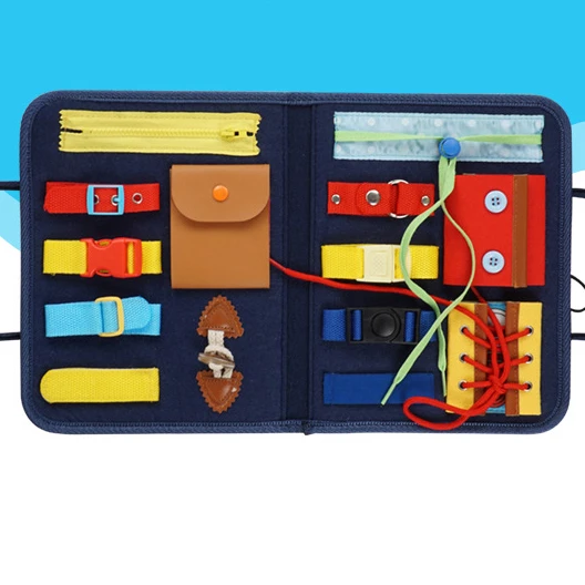 Montessori Toys Busy Board Early Educational Toys Fine Motor Training Self-Care Ability Children Game Preschool Kids Sensory Toy